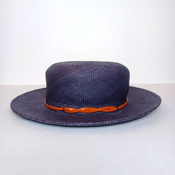 YESTADT MILLINERYLeather Trim Straw Hat
